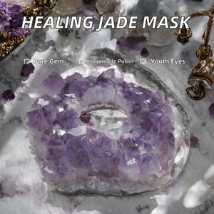 Best Quality Natural Amethyst <b>Crystal</b> <b>Cluster</b> Candle Holder Hand Carved Gemstone Plate Irregular Shape for Home Decor Gift - Product Image 2