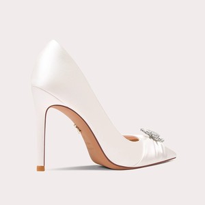Scarpe da sposa bianche a punta da sposa pump tacchi alti scarpe da <span class=keywords><strong>donna</strong></span> Strass <span class=keywords><strong>e</strong></span> diamante Slip on Stiletto - Product Image 2