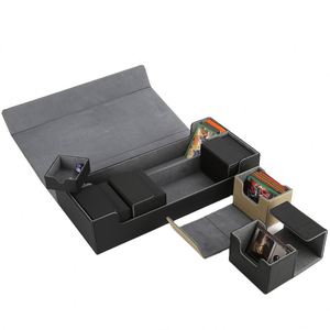 Caja de Almacenamiento de Cartas de Gran Capacidad, Magnética, Personalizable, de Cuero PU, con Ventana Abierta, para Más de 600 Cartas, Tapete de Juego, Porta Tarjetas Rígido - Product Image 1