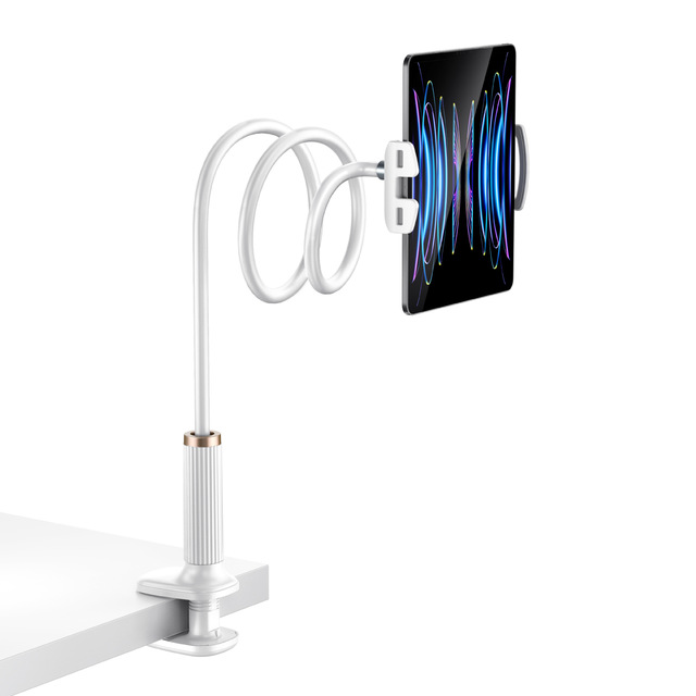 Tablet Phone Holder Bed Gooseneck Mount, Mount Holder Clip With Grip Flexible Long Arm Compatible for Pad Phone