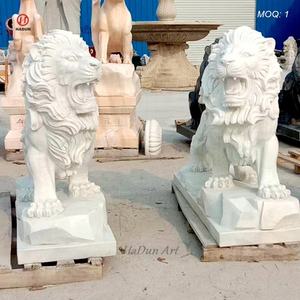 Decoración de jardín grande al aire libre piedra <span class=keywords><strong>Animal</strong></span> tallado a mano mármol León estatuas <span class=keywords><strong>precio</strong></span> - Product Image 4