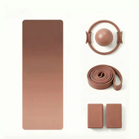 Ensemble de tapis de yoga personnalisé NJ, écologique, antidérapant, avec logo personnalisé, forme ovale en arc, couleur crème beige, marque privée
