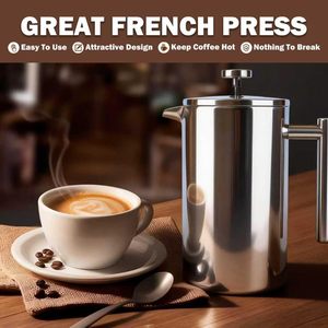 Cafetera Francesa Resistente al Calor de 350 ml, Cafetera de Acero Inoxidable 304 de Grado Alimenticio - Product Image 2