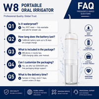 Irrigateur buccal sans fil W8, irrigateur dentaire portable rechargeable, nettoyeur de dents, 4 modes, 190 ml, USB, voyage, IPX7