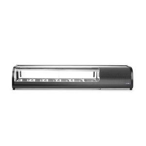 Attrezzatura di Refrigerazione per Cucine Commerciali, Vetrina Refrigerata per Sushi con 6 Contenitori GN 1/3, 220-240V/190W, 1529x426x296mm - Product Image 1