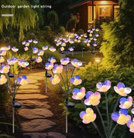 Lampes solaires décoratives pour jardin et pelouse, bâtons lumineux solaires pour allées, décorations de nuit, fleurs laser