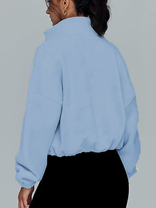 <span class=keywords><strong>Veste</strong></span> de sport en <span class=keywords><strong>polaire</strong></span> respirante pour femmes, automne-hiver, col montant, fermeture éclair, décontractée, coupe ample, coupe-vent, imperméable - Product Image 5