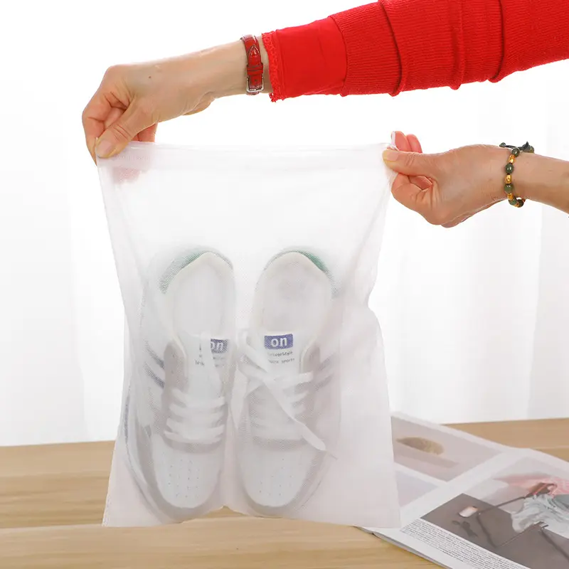 HF non-woven shoe bags for drying washing insolation disposable Shoe bags with drawstring and dust cover