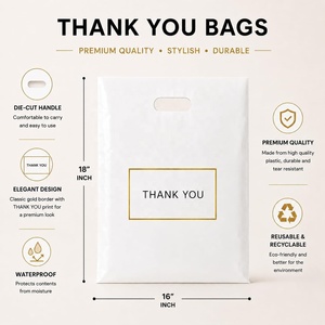 Borsa per la spesa in <span class=keywords><strong>plastica</strong></span> di alta qualità con manico e stampa logo personalizzabile - Product Image 3