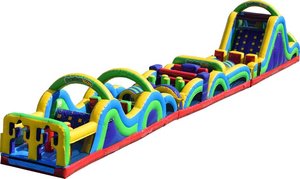 Residential <b>Inflatable</b> Bounce House Bouncy Castle Obstacle Course <b>Game</b> with Blower PVC Material Easy Setup - Product Image 4