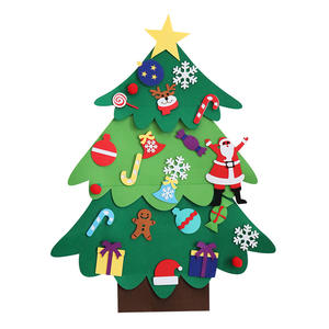 Adhesivo de pared de árbol de Navidad festivo decoración de fieltro adornos navideños elegantes para la temporada de vacaciones - Product Image 4