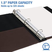 Organiseur de documents de bureau en cuir PU format A4 avec logo personnalisé, classeur à 3 anneaux, porte-documents