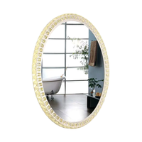 Miroir mural tactile intelligent de luxe pour la décoration de la maison moderne, motif d'étoile gravé au laser, design rond pour le couloir, le salon, vintage