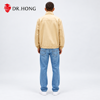 Veste coupe-vent beige pour homme, fermeture éclair, style bomber, col montant, légère, streetwear