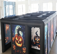 Vente en gros de labyrinthe hanté gonflable écologique et portable pour Halloween, idéal pour les locations de fêtes, avec couleur et taille personnalisables, utilisation en extérieur