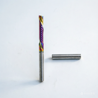 Fraise à gravure CNC DJTOL à une seule dent pour gaucher, DLC colorée, pour plastique et acrylique