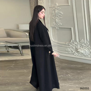 <span class=keywords><strong>Manteau</strong></span> Abaya Noir Respirant <span class=keywords><strong>en</strong></span> Gros, Design Élégant, Longueur Cheville, pour Femmes Musulmanes, Vente Directe Usine, Modeste, Style Dubaï - Product Image 3