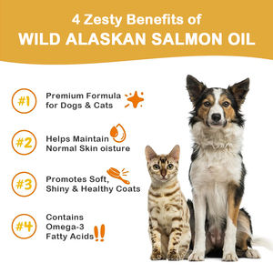 Vente chaude Omega 3 Saumon Poisson Huile Softgel Capsules Supplément Nutritionnel <span class=keywords><strong>pour</strong></span> Chiens Chats Peau Manteau Santé Soutien Immunitaire - Product Image 3