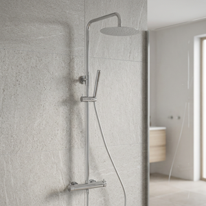 Columna de Ducha Termostática de Alta Gama con Válvula Mezcladora de Latón y Acero Inoxidable de Ingeniería de Precisión, Montaje en Pared, Acabado Dorado, Jet - Product Image 3