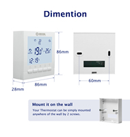 Thermostat mural facile à installer, régulateur de température précis pour chauffage au sol par eau, système de chauffage domestique