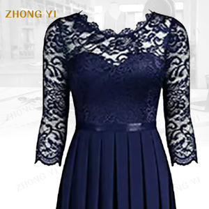 <span class=keywords><strong>Robes</strong></span> <span class=keywords><strong>de</strong></span> soirée longues pour femmes, élégantes et généreuses, en polyester, à manches courtes, à découpes, <span class=keywords><strong>taille</strong></span> haute, motif - Product Image 3