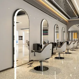 Miroir de <span class=keywords><strong>coiffure</strong></span> en verre pour salon, avec lumière, options murales et sur pied, sac de rangement inclus - Product Image 4