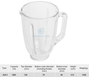 Couverture de pot de mixeur en verre <span class=keywords><strong>trempé</strong></span>, pièce de rechange, étanche, résistante aux rayures, <span class=keywords><strong>pour</strong></span> les mixeurs de restauration commerciale - Product Image 3