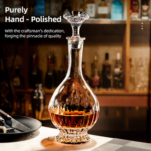 高級ヴィンテージグラスワインセットクリスタルグラスワインボトル、パレットとサポート、ユニークでエレガントな形が含まれています - Product Image 5