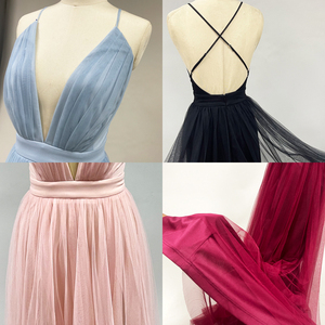 Kdg Peach Color Sexy Sleeveless Backless <strong>Maroon</strong> Satin V Neck Lace Tulle Sling Blue Pink Burgundy Long Wedding <strong>Bridesmaid</strong> <strong>Dresses</strong> - Product Image 6