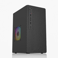 Boîtier PC de jeu Micro ATX Matx personnalisé en noir et blanc, design de luxe, RGB