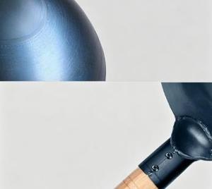 <span class=keywords><strong>Wok</strong></span> de hierro precurado con fondo redondo y mango de abedul, sartén para freír con mango de madera - Product Image 3