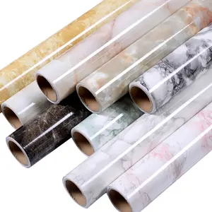 Marble Contact Paper Self Adhesive Removable Kitchen Peel and Stick Glossy Thicken Marble Wallpaper for Cabinet Shelf Liner