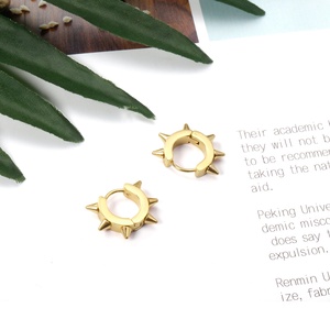 ต่างหูห่วงทรงกลมสีทอง 18k สไตล์อินเดีย ป้องกันอาการแพ้ สำหรับผู้หญิง แฟชั่น - Product Image 6