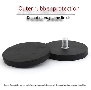 Imán de Neodimio Redondo y Potente con Recubrimiento de Goma, Diámetro de 31 mm, 43 mm, 66 mm, 88 mm, con Perno de Rosca Externa M4, M6, M8 - Product Image 2