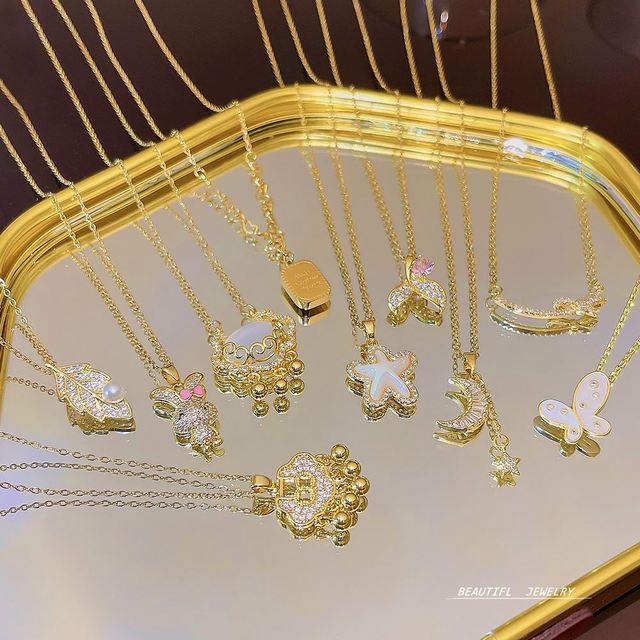 18K Gold Plated Stainless Steel Clavicle Chain Necklace Micro Zircon Charm Necklace for Women Collar De Acero Inoxidable Jewelry