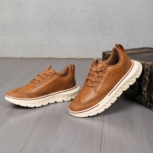 Men's Casual <b>Shoes</b> European American Style New Mesh Microfiber Material Light Retro Design <b>Height</b> <b>Increasing</b> Summer - Product Image 6