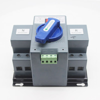 Saklar Transfer Otomatis Mini ATS 2P 4P 63A Kelas CB, Saklar Pengalih Daya Ganda untuk Sistem Tenaga Surya, Cadangan Generator Rumah