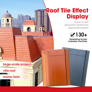 Tuiles de toit romaines carrées plates entièrement en céramique, style moderne, étanches, pour villas, vente directe usine, garantie 5 ans - Product Image 1