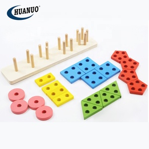 Blocs de construction <span class=keywords><strong>puzzle</strong></span> enfants jouets montessori <span class=keywords><strong>jeu</strong></span> bébé jouet en bois empilable - Product Image 2