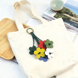 Fashionable PU Leather Keychain with Colorful Floral Pattern Vibrant Flower Pendant Fresh Keychain Flower <b>Bag</b> <b>Charm</b> - Product Image 2