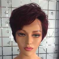 Perruques courtes en cheveux humains coupées pour femmes, perruque bob pré-épilée, cheveux humains brésiliens Remy, perruques en dentelle sans colle
