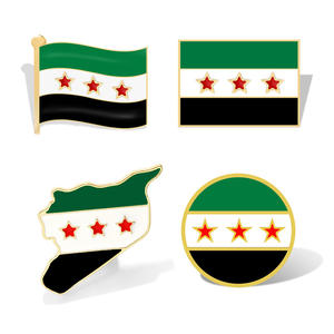 دبابيس علم سوريا الوطنية من الشركة المصنعة، دبابيس علم للزينة في حفلات الزفاف، للقبعات والأوشحة والحقائب والملابس والمجوهرات - Product Image 1