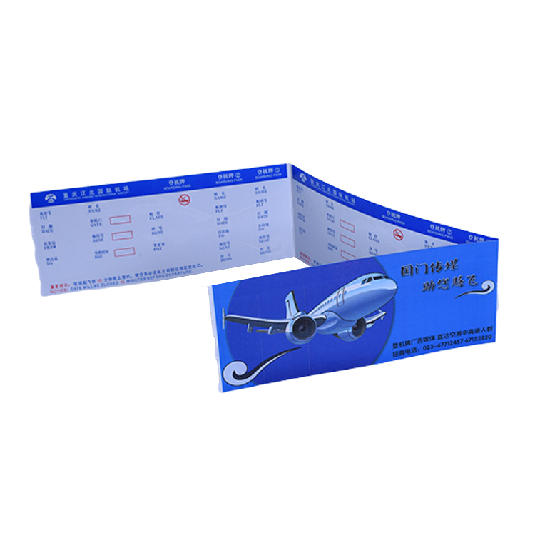 Usine de papier d'impression impression de billets d'avion carte d'embarquement aérienne