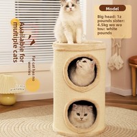 Lit d'arbre à chat de Noël moderne et luxueux en peluche, maisonnette pour chat d'intérieur double couche fermée, griffoir en sisal, structure d'escalade en carton