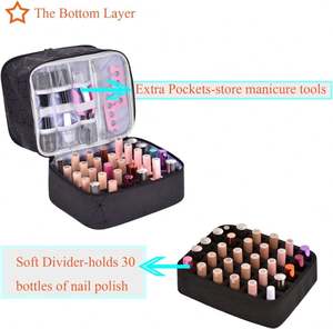 Free Sample Nail Polish Organizer Bag: Nail Polish Storage Organizer Holds 30 <b>Bottles</b> & Nail Lamp - Product Image 2