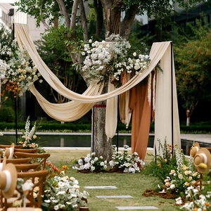 Superbes draperies de <span class=keywords><strong>plafond</strong></span> pour <span class=keywords><strong>mariage</strong></span>, toile de fond décorative, tissu soyeux drapé, draperies personnalisées pour la décoration de <span class=keywords><strong>mariage</strong></span> - Product Image 4