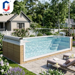 Piscina Elevada de Fibra de Vidrio, Rectangular, Fácil de Instalar, para Uso Familiar en Exteriores, Resistente a los Rayos UV, Duradera, Ecológica, con Escalera de Seguridad - Product Image 1