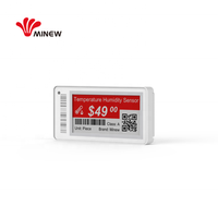 Label Harga Digital Minew Tahan Air 2.9 Inci E Ink BLE 5.0 Label Rak Elektronik Label Pintar