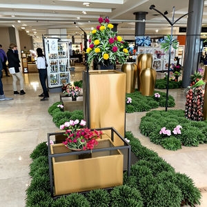 แจกันตั้งพื้นขนาดใหญ่สีทองหรูหราทันสมัยสำหรับตกแต่งบ้าน กระถางดอกไม้ในร่ม กระถางต้นไม้โลหะสวยงามสำหรับกลางแจ้ง - Product Image 5