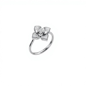 Anillo Floral de Lujo al por Mayor en Oro de 14K con Diamantes de 0.28 CTW y Diseño de Pétalos con Micro Pavé para Mujer, Ideal para Bodas y Fiestas - Product Image 2
